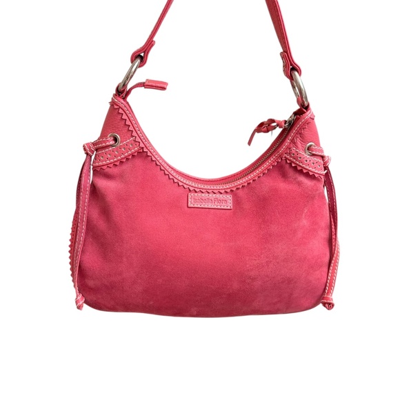 Isabella fiore pink suede leather eyelet hobo bag - Picture 3 of 13